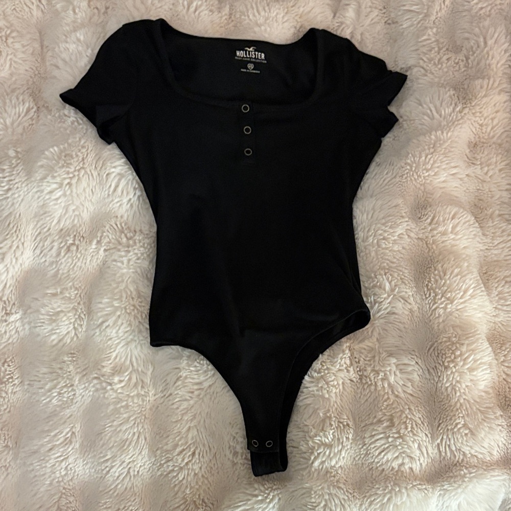 Hollister Black Buttoned Bodysuit
